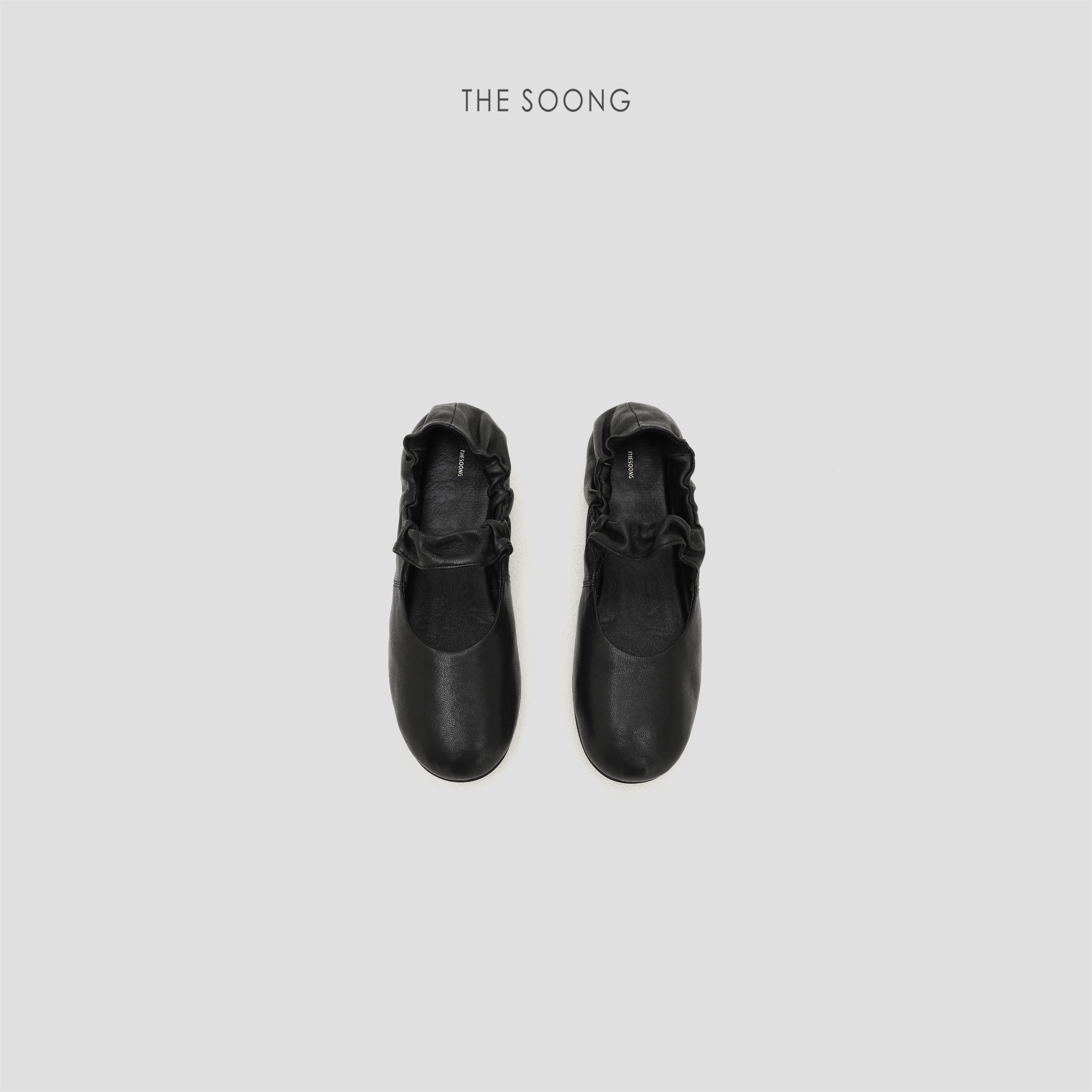 THESOONG/法式芭蕾 羊皮褶皱松紧带玛丽珍平底鞋8828主图