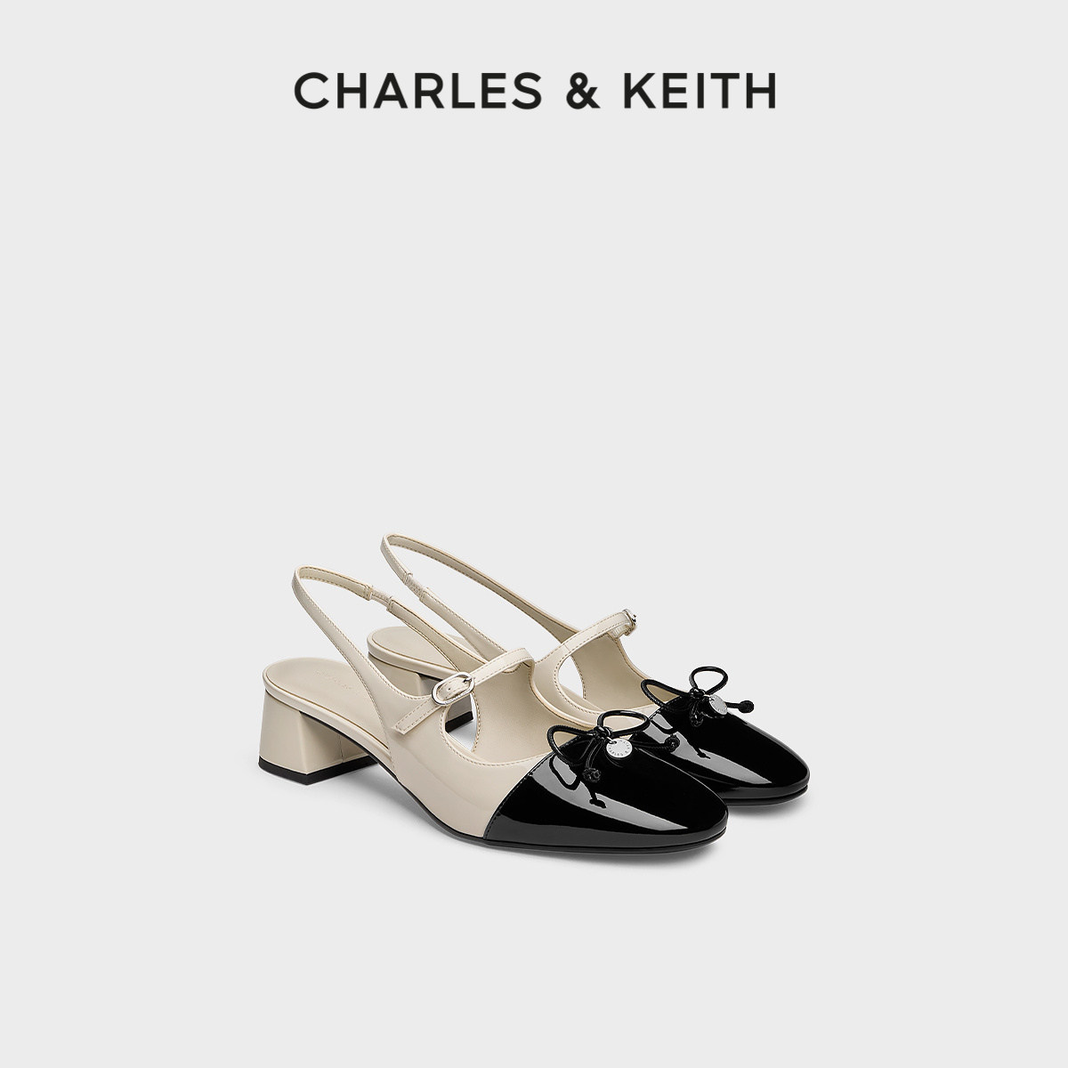CHARLES&KEITH26夏新款CK1-61720270亮面蝴蝶结玛丽珍鞋包头凉鞋主图