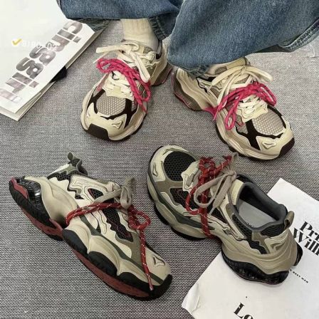 4.8小榴莲【跑单限购】跟高8CM时尚百搭真皮老爹鞋8180-02 H809