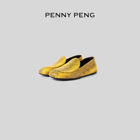PENNYPENG 蛇纹乐福 复古包头穆勒鞋通勤百搭时尚一脚蹬平底鞋