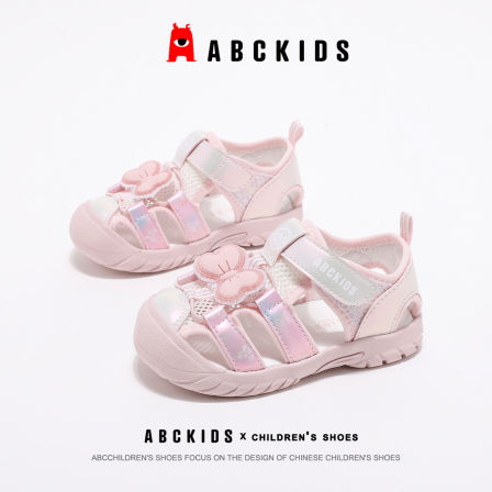 ABCkids童鞋女宝宝透气凉鞋夏季小童可爱风女童鞋儿童软底沙滩鞋