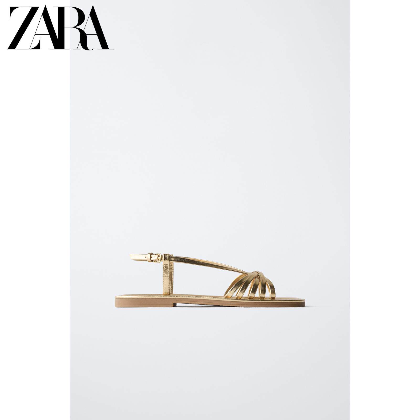 ZARA2026春夏新品 童鞋女童 金属系带饰休闲舒适凉鞋 2623730 091主图