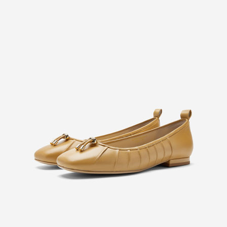 Nine West/玖熙法式风平底单鞋女春季方头蝴蝶结通勤轻便舒适女鞋