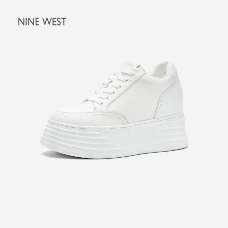 Nine West/玖熙内增高厚底小白鞋女2026春新款松糕底百搭休闲板鞋