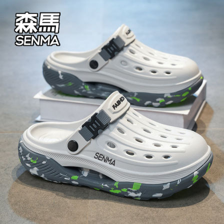 SENMA/森马洞洞鞋男2026新款夏季外穿厚底踩屎感开车两用沙滩凉拖