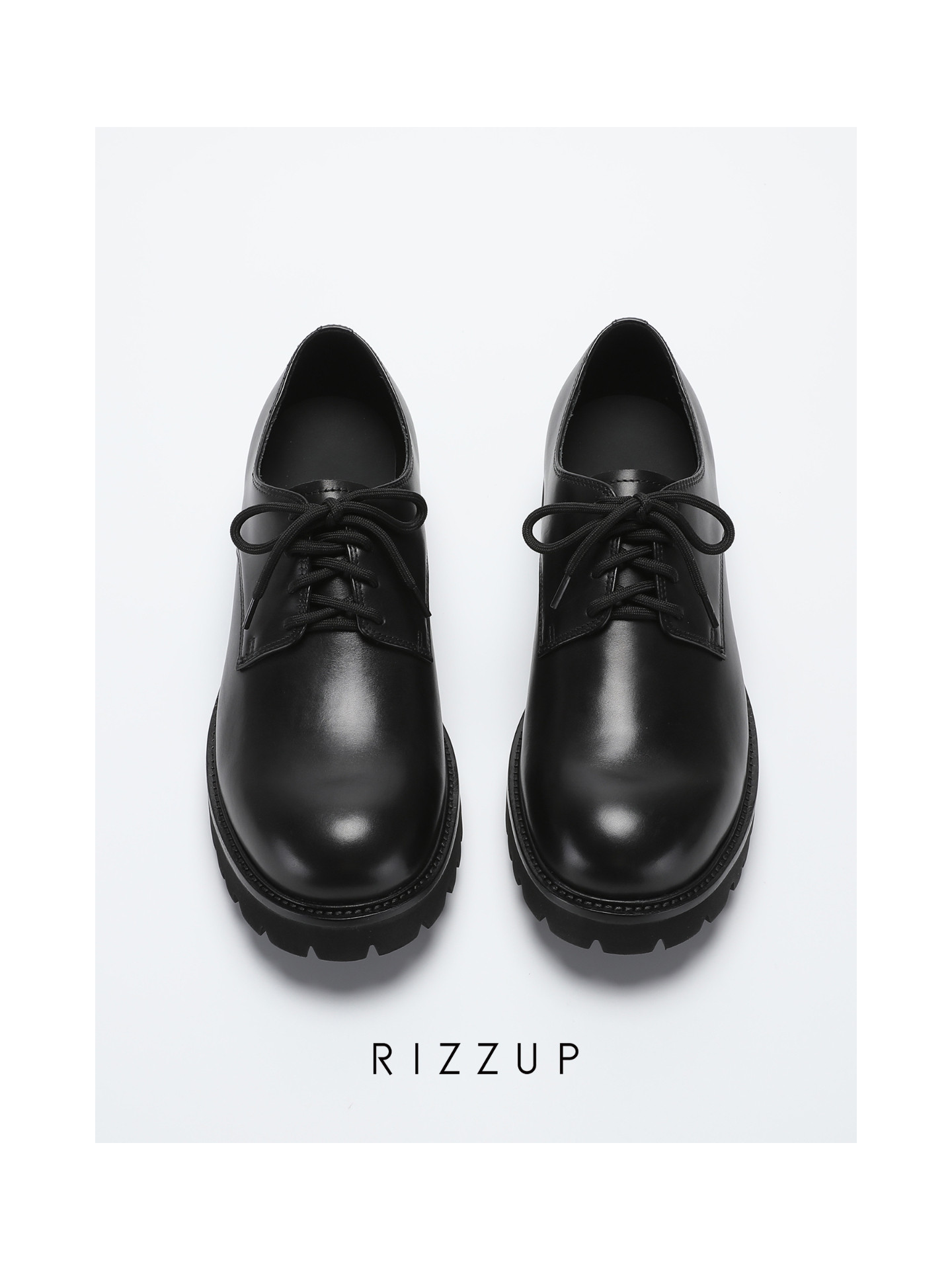 RIZZUP 饮奶牛皮德比皮鞋牛皮内里细腻舒适增高手工真皮休闲鞋主图