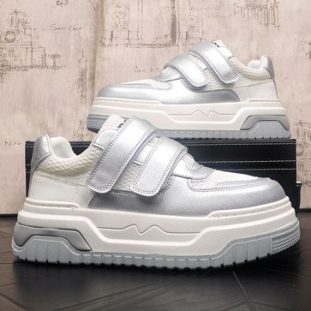 夏季新款原创超火个性松糕底增高男鞋磨术贴小众内增高休闲板鞋子