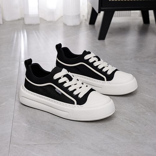 2026新款夏季男士透气百搭休闲板鞋增高潮流布鞋厚底时尚网面鞋主图