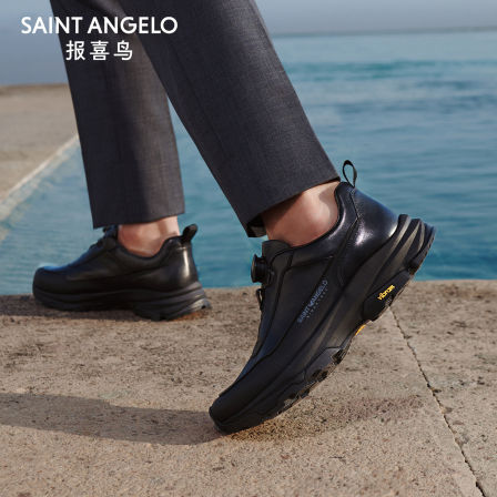 报喜鸟2026春季新款男士运动鞋软面小牛皮户外旋转扣免系带休闲鞋