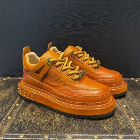 2026H·K美狮潮牌时尚秋季港风真皮厚底高级感潮流休闲鞋