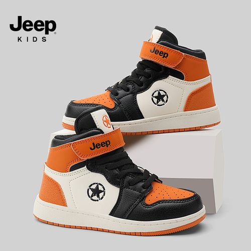 jeep男童高帮板鞋夏季2026潮款儿童鞋子中大童防滑软底超轻运动鞋主图