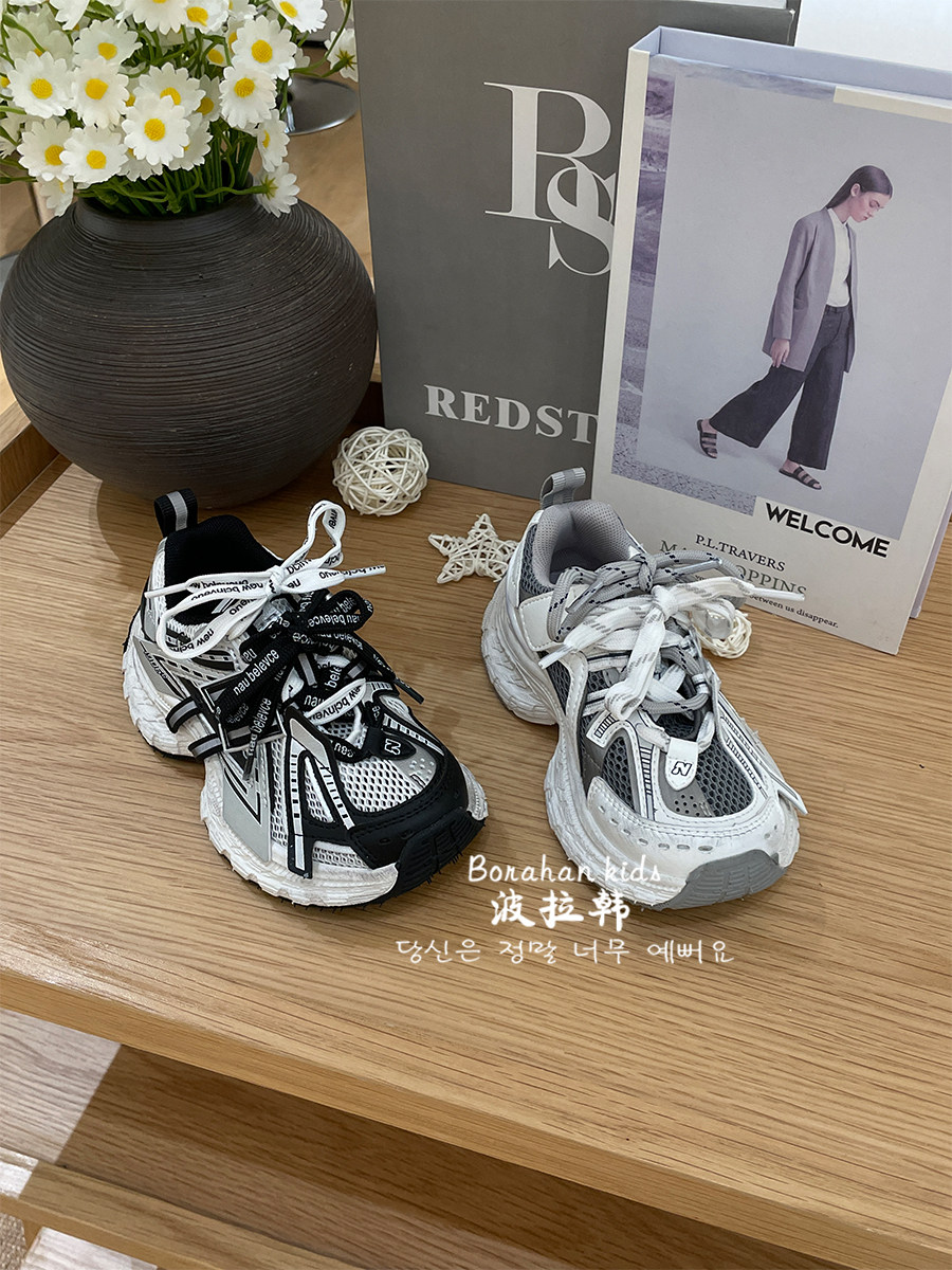 JBM童鞋女童夏季透网运动鞋2026儿童百搭老爹鞋子学生新款跑步鞋主图