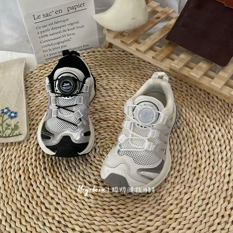 JBM男童春夏季透网登山老爹鞋2026儿童旋转扣运动鞋学生跑步鞋子主图