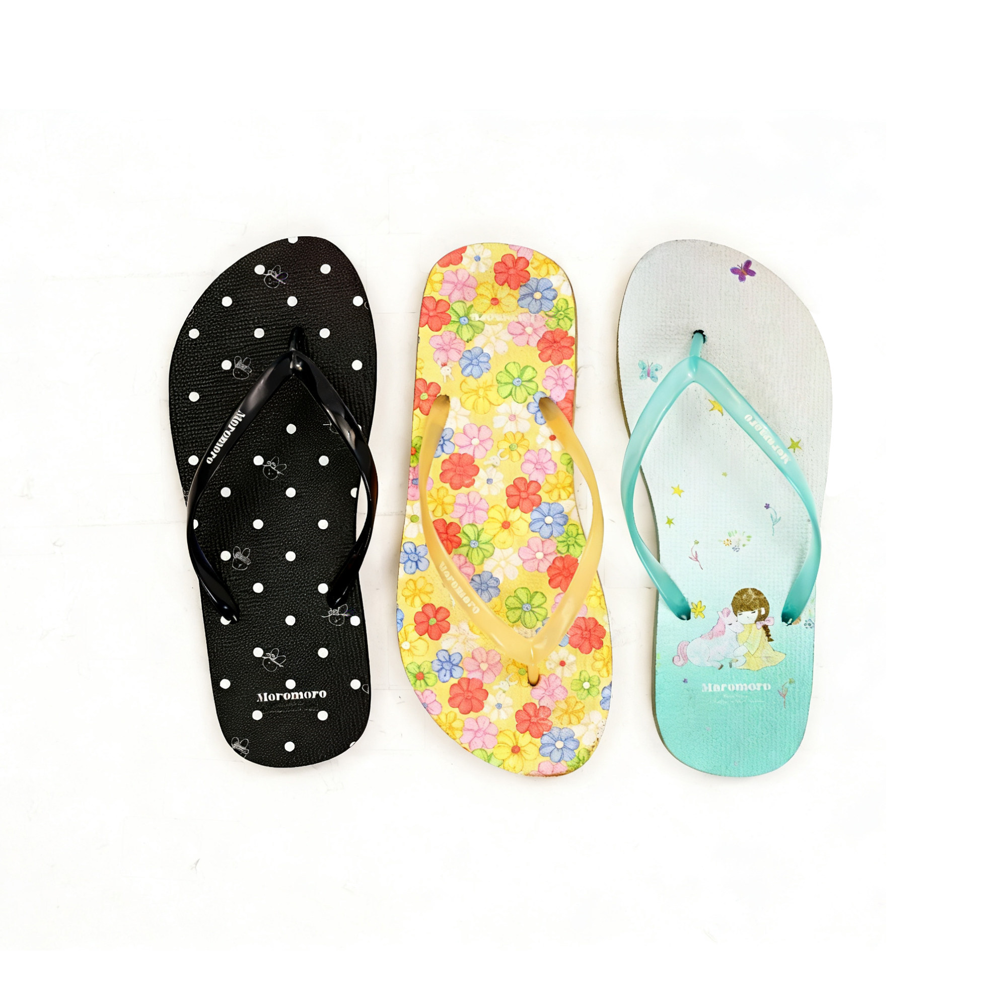 Moromoro* 兔子花卉印花人字拖主图