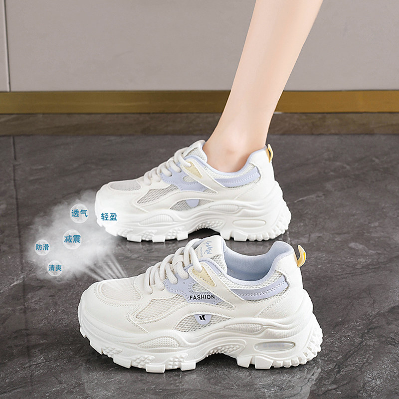 网面透气老爹鞋女2026新款夏季轻便百搭不累脚女鞋厚底增高运动鞋主图