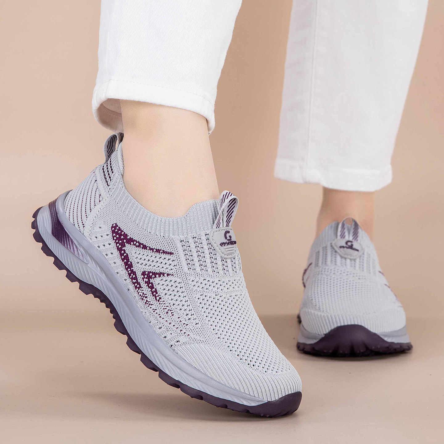 张凯丽老人鞋女夏季2026新款飞织网透气妈妈鞋中老年软底健步鞋子主图