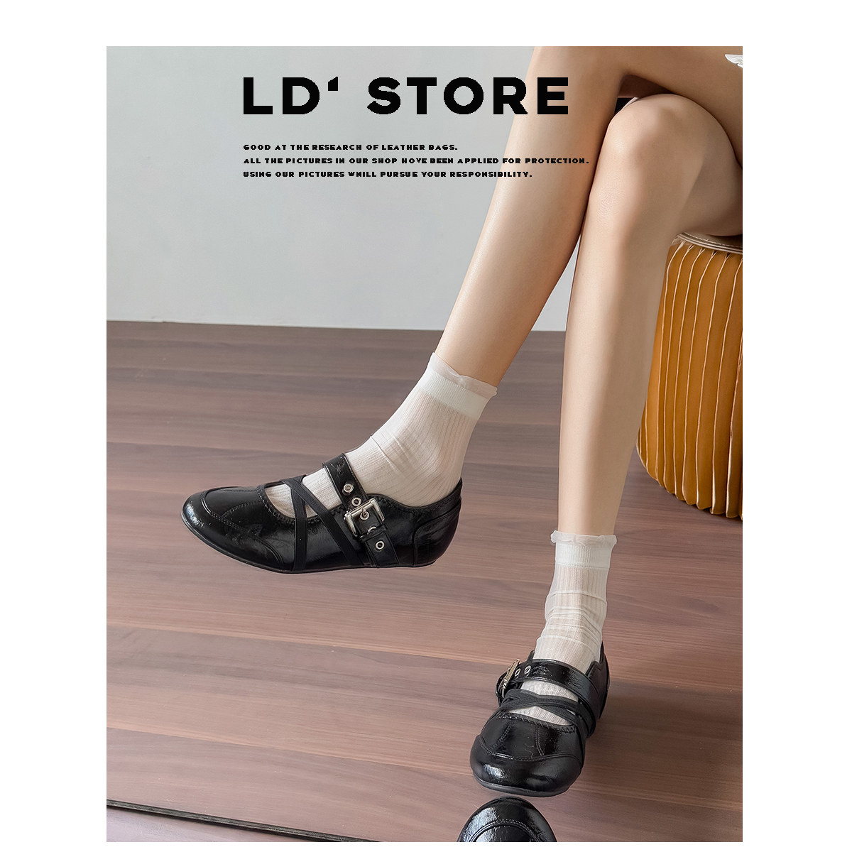 真皮~复古芭蕾德训鞋女2026新款皮带扣法式运动内增高玛丽珍单鞋主图