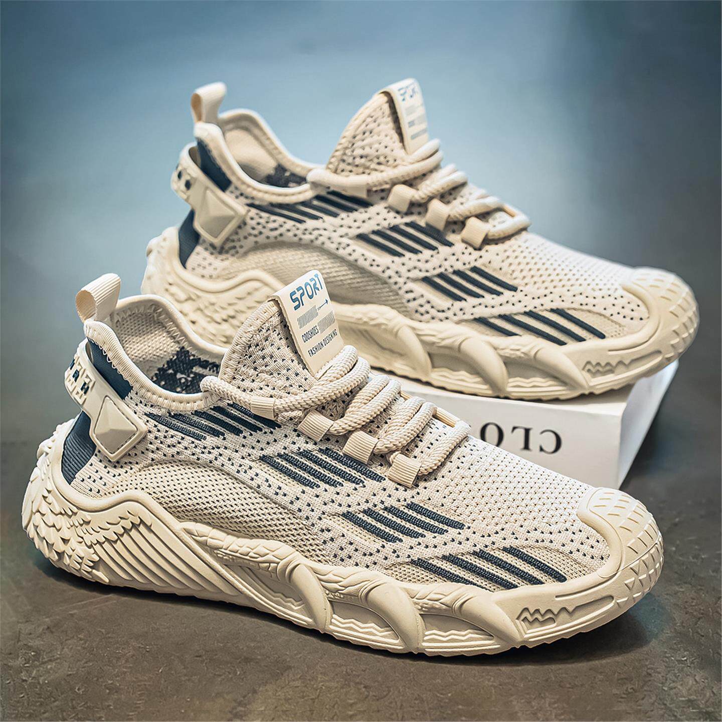 椰子男鞋夏季透气薄款防臭飞织网面运动休闲软底轻便防滑耐磨网鞋主图