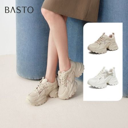 【丽公主专属】百思图新款老爹鞋时尚休闲增高女鞋G0833BM6