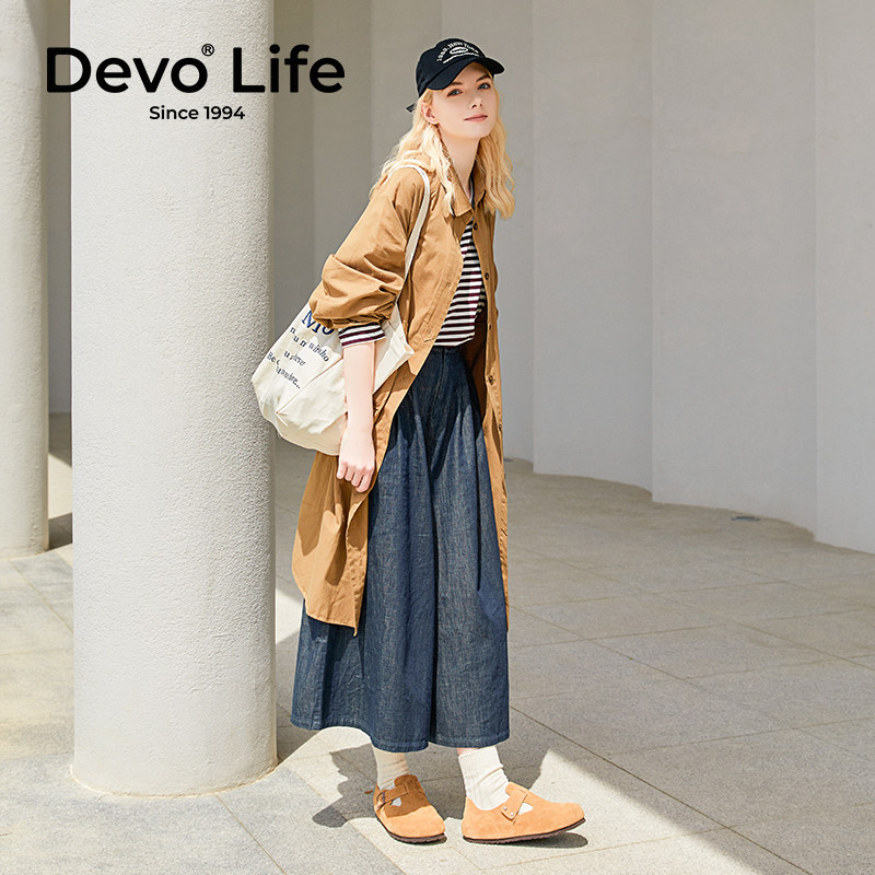 【蜜蜂惊喜社】Devo软木鞋女鞋休闲全包单鞋66008主图