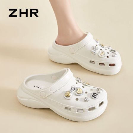 ZHR夏季厚底增高踩屎感外穿洞洞鞋