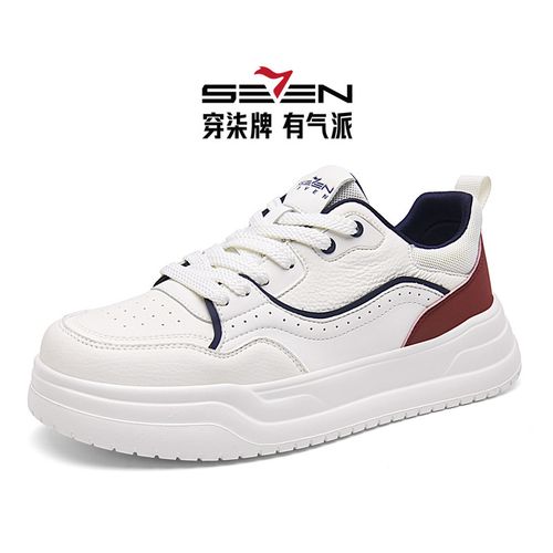 seven7/柒牌男鞋夏季新款透气百搭时尚低帮鞋厚底增高休闲板鞋主图