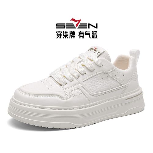柒牌正品男鞋新款夏季时尚透气休闲板鞋百搭撞色小白鞋厚底潮鞋子主图