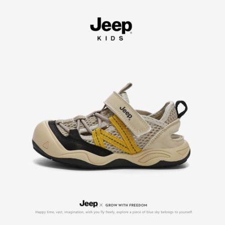 jeep儿童凉鞋2026新款户外镂空防滑男童溯溪鞋软底单网女童休闲鞋