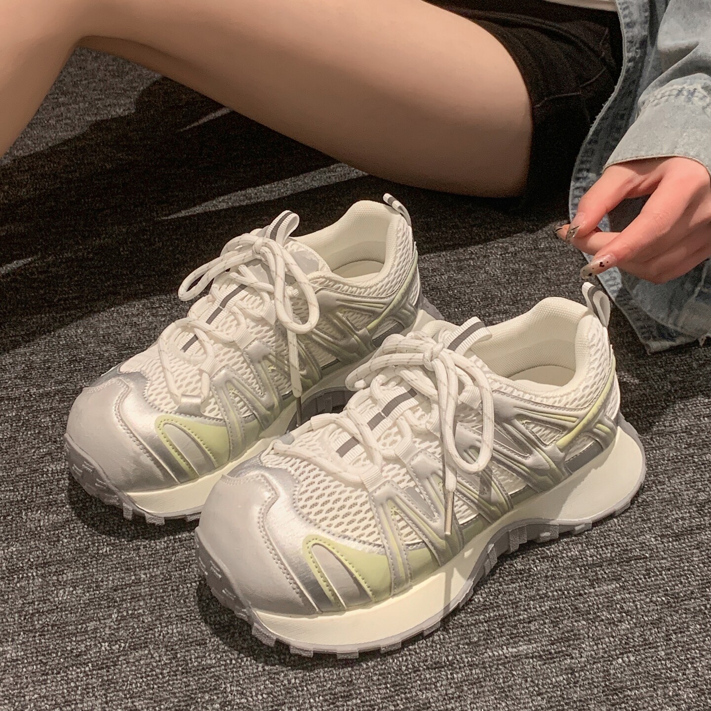 贾不假老爹鞋女款2026新款夏季超轻透气休闲运动风百搭舒适厚底鞋主图