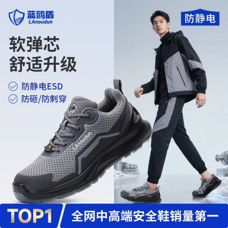 蓝鸥盾劳保鞋男款士夏季透气防砸防刺穿绝缘防静电轻便耐磨工地鞋