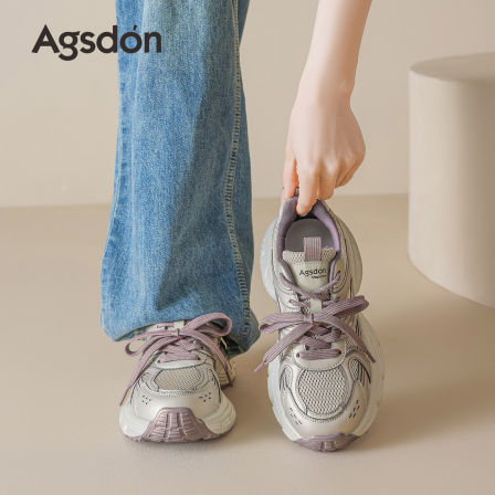 奥古狮登巨好看不累脚老爹鞋女款2026新款夏季透气厚底运动鞋子爆