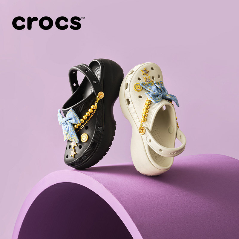 Crocs卡骆驰经典丹宁蝴蝶云朵洞洞鞋主图