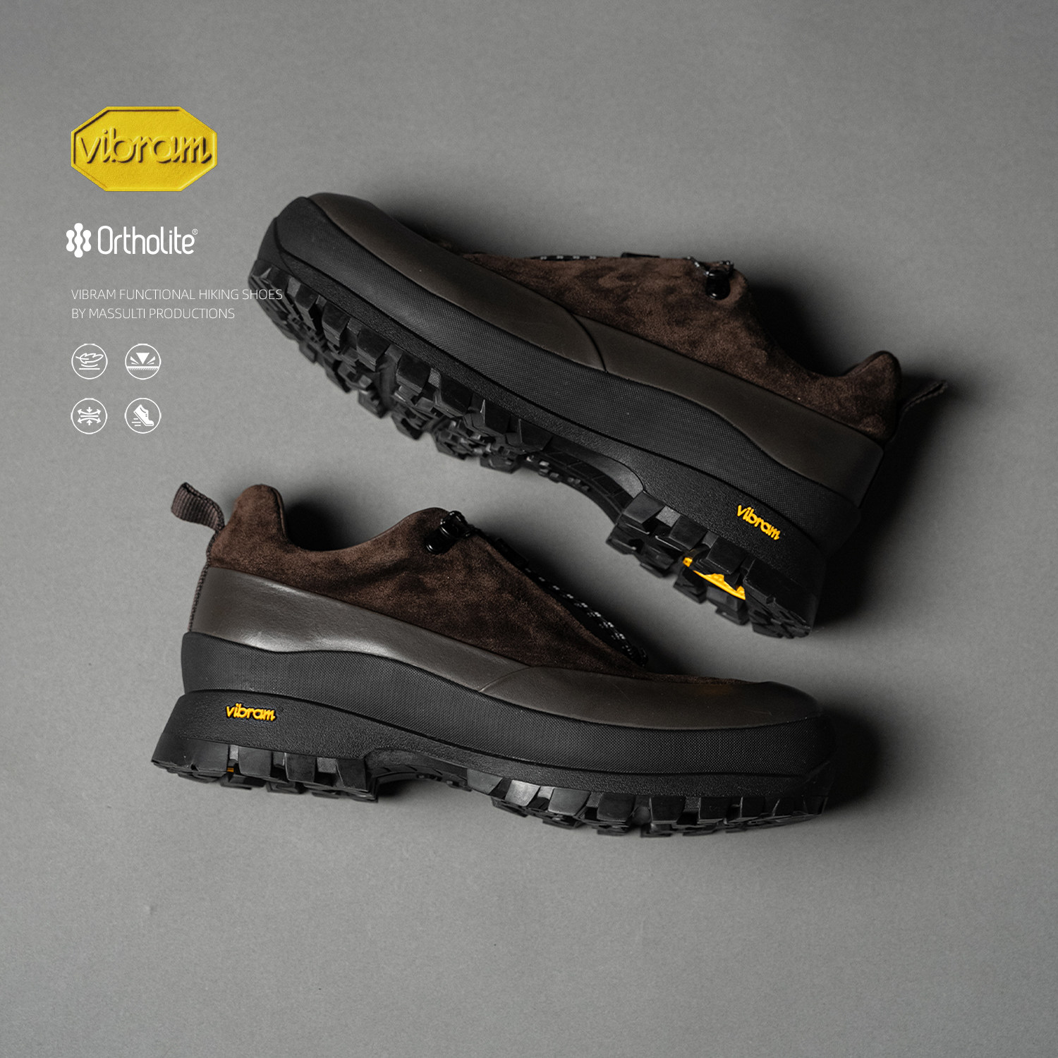 MASSULTI 轻奢旗舰 Vibram轻量化牛皮城市户外鞋 V底机能登山鞋主图