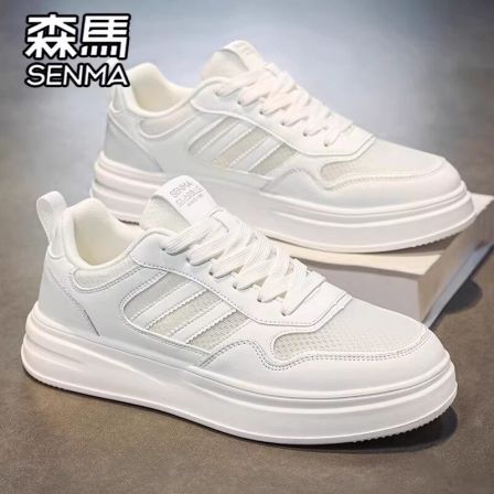 森马男鞋2026新款夏季透气百搭网面板鞋学生运动休闲增高小白潮鞋