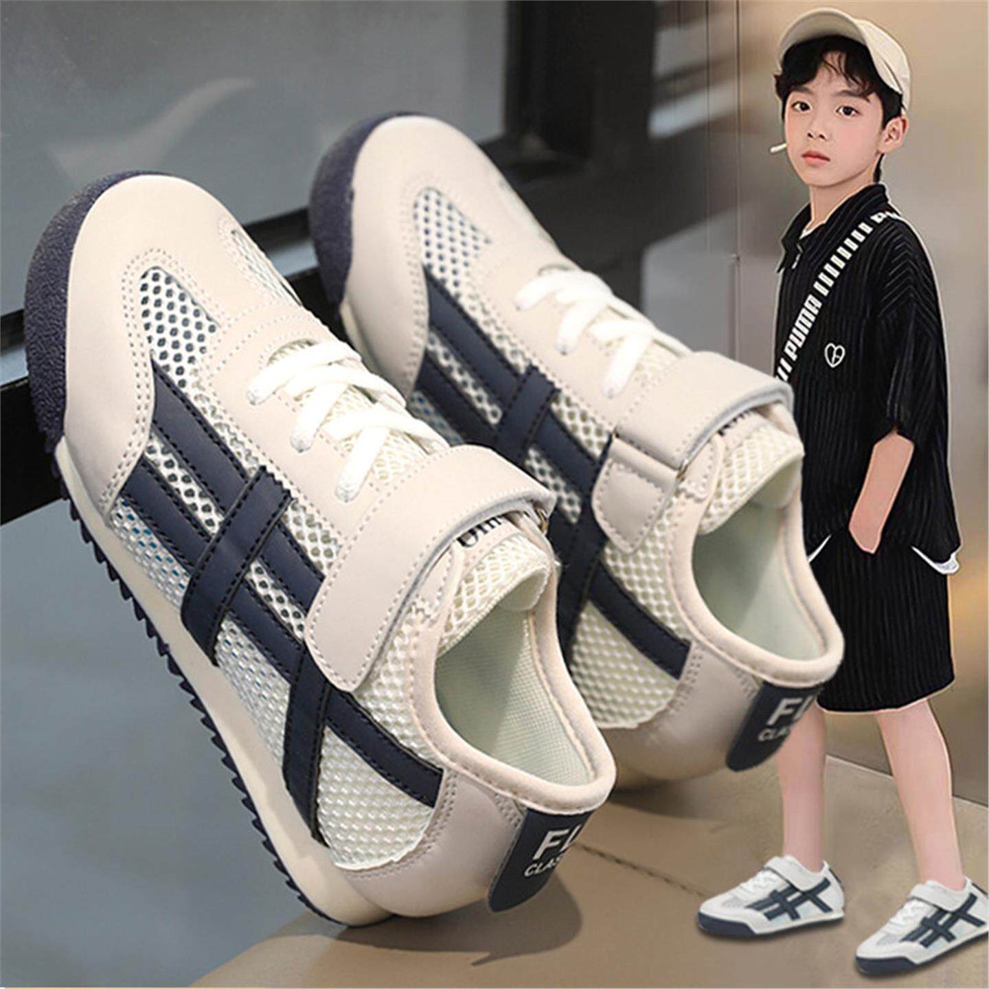 官网C&K男童鞋子2026夏款女孩儿童运动鞋网面透气德训鞋阿甘板鞋主图