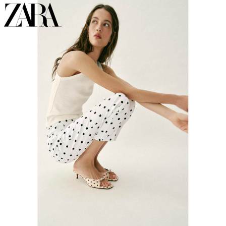 ZARA2026夏季新品 女鞋 波点印花蝴蝶结饰穆勒鞋凉鞋 2358710 202