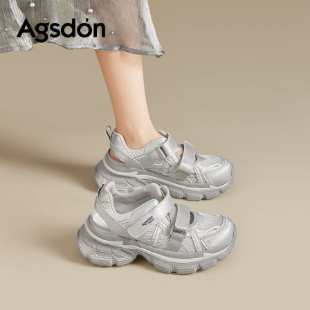 奥古狮登厚底老爹鞋女款2026新款夏季魔术贴运动鞋透气百搭休闲鞋