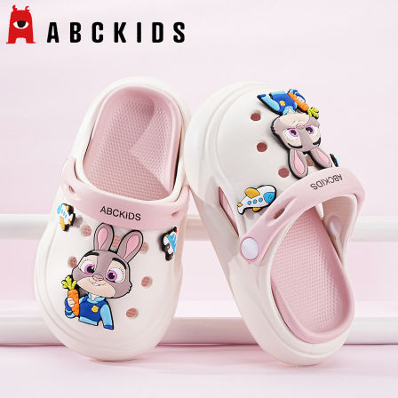 Abckids女童洞洞鞋疯狂动物城儿童包头拖鞋防滑软底亲子沙滩凉鞋