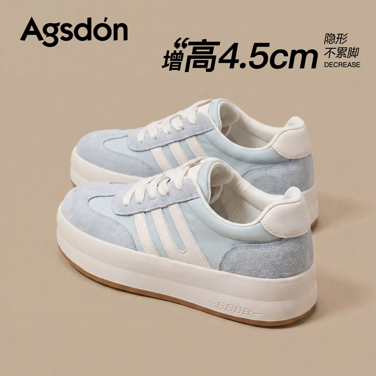 奥古狮登蓝色芭蕾德训鞋女新款夏季百搭厚底增高休闲超火阿甘板鞋主图