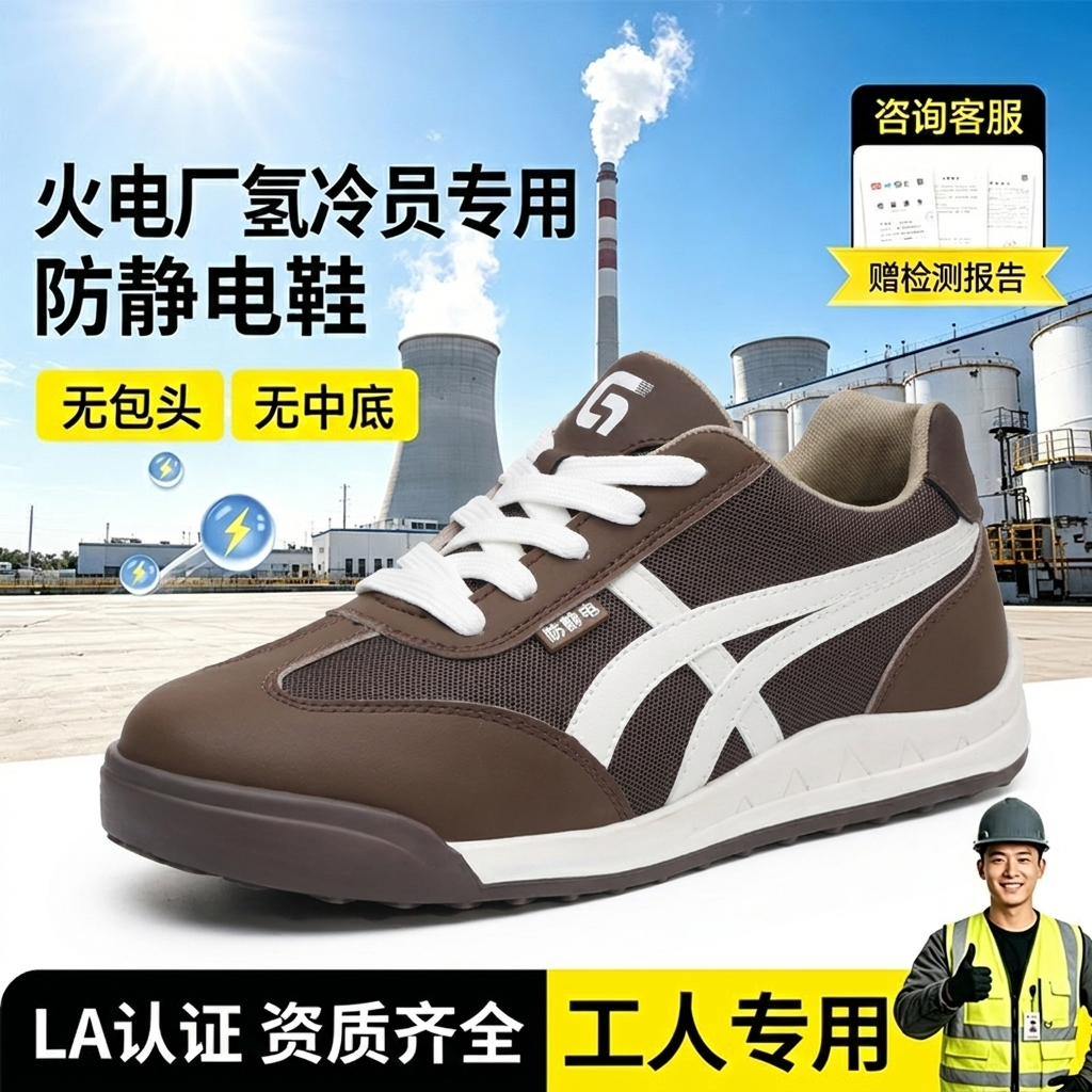 古伊萨夏透气电力火电厂氢冷值班员防静电防滑劳保安全鞋男工作鞋主图