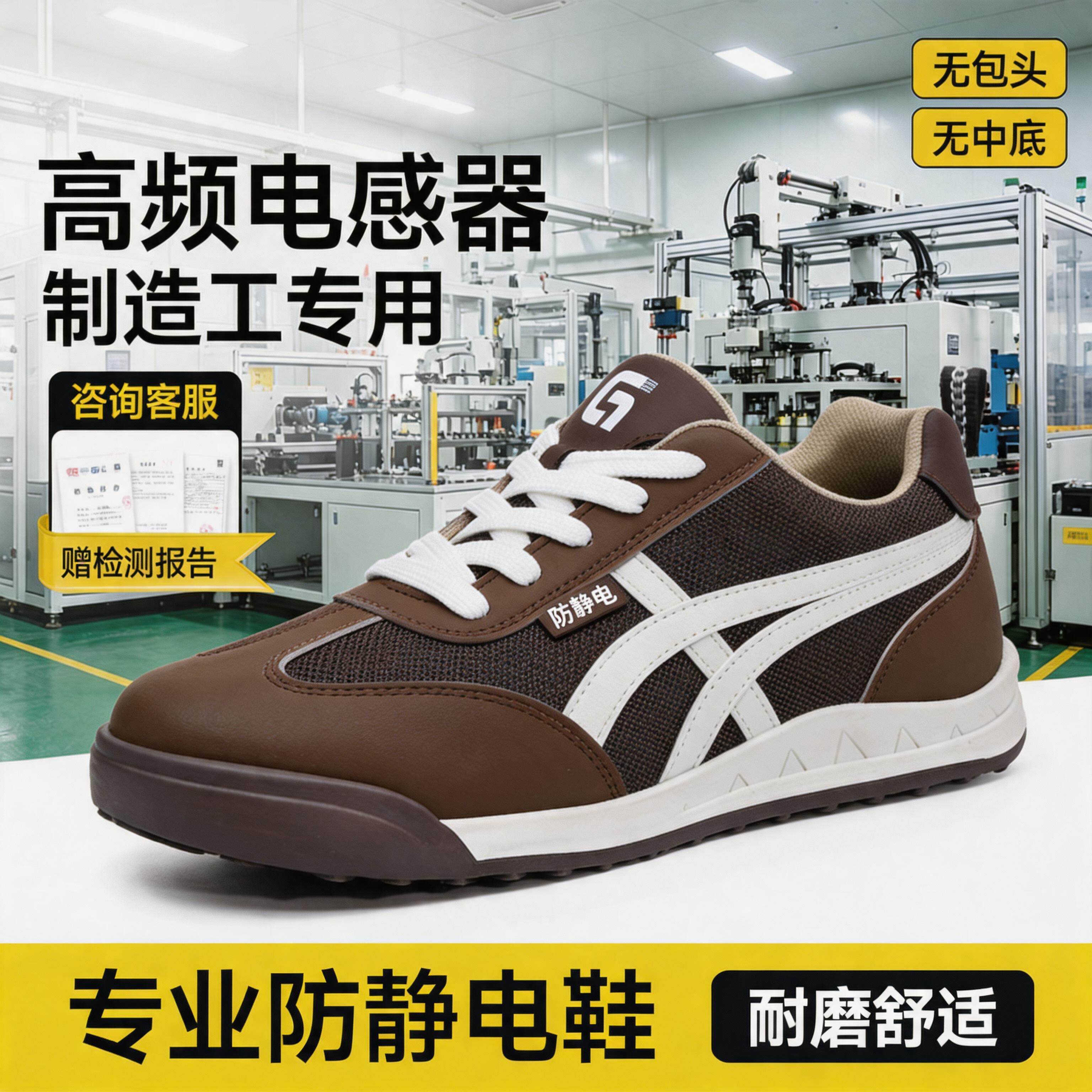 古伊萨高频电感器制造工电子厂防静电安全鞋男减震透气工作劳保鞋主图