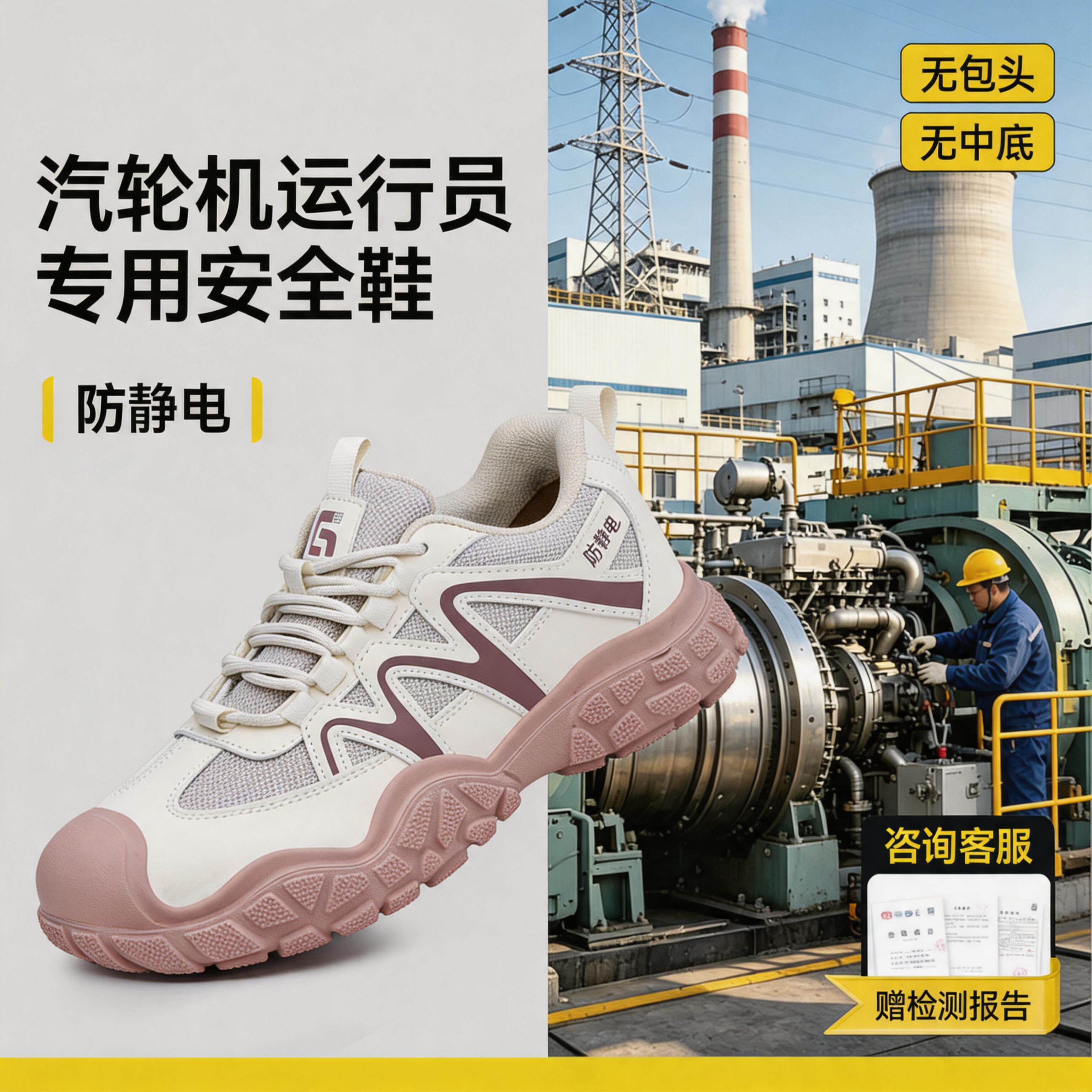 古伊萨电力汽轮机运行值班员安全鞋防静电防滑耐油电厂工作劳保鞋主图