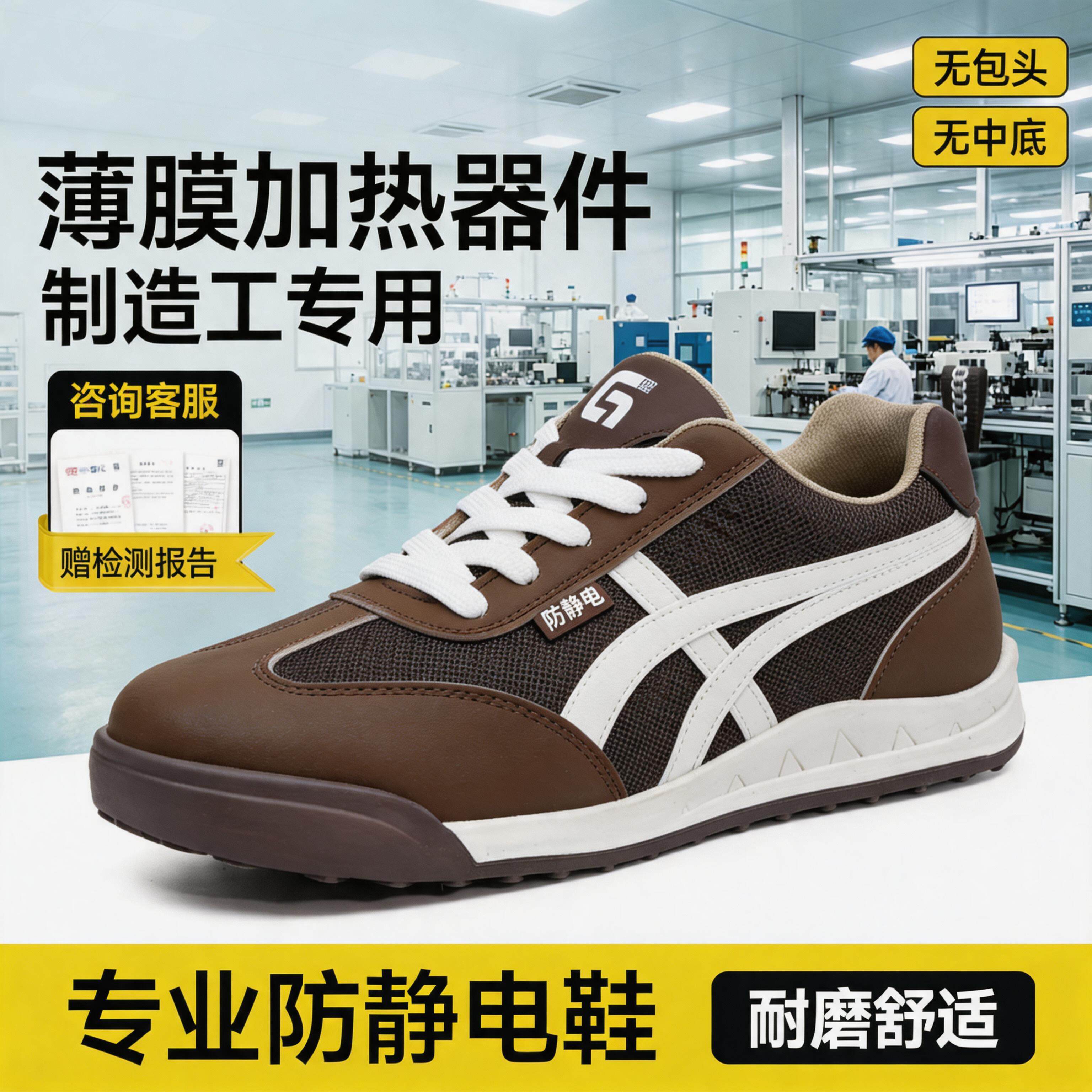 古伊萨电子薄膜加热器件制造工防静电安全鞋男透气减震劳保工作鞋主图