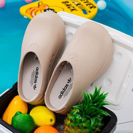 Adidas阿迪达斯三叶草夏季女鞋透气厨师鞋厚底运动凉鞋拖鞋IE7052