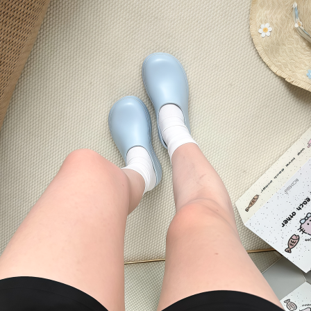 包头厨师鞋懒人穆勒鞋春夏女半包拖鞋厚底百搭拖鞋外穿一脚蹬凉鞋