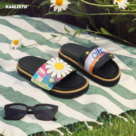 【新品首发】Kaalixto雏菊彩虹涂鸦拖鞋经典百搭增高防滑潮流时尚