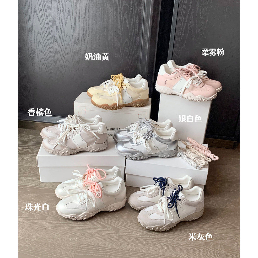 【苏茵茵】丝光德训鞋~8cm内增高透气网面机能休闲阿甘鞋女赛车鞋主图