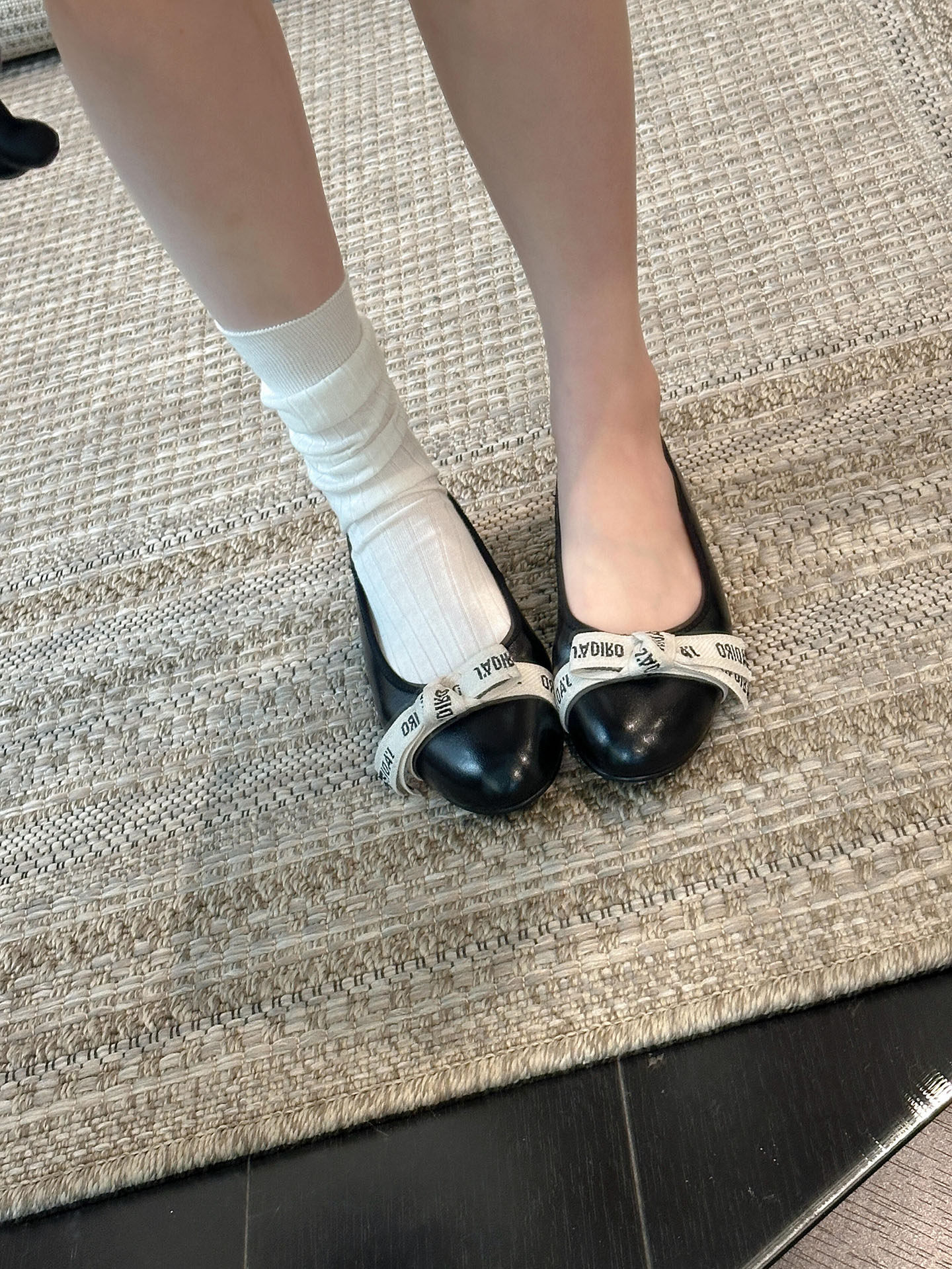 羊皮版~小香风浅口温柔玛丽珍鞋女一字带蝴蝶结圆头平底百搭单鞋主图