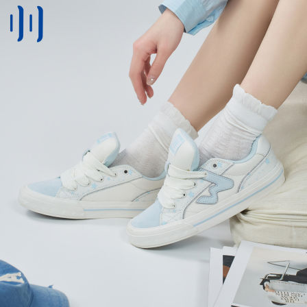 顽刻ollieskate蓝莓满天星贝果复古休闲低帮学生软底男女面包板鞋