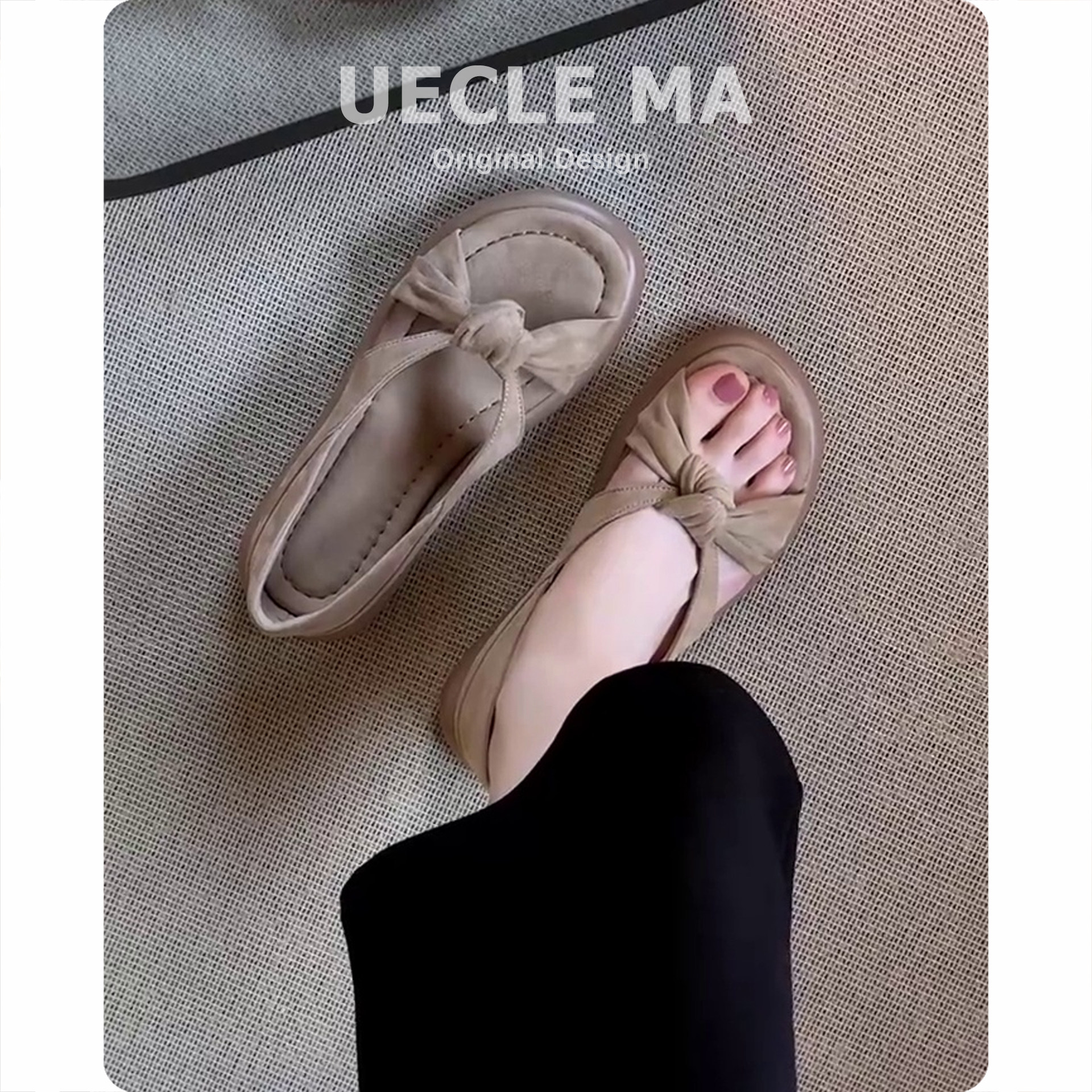 羊皮款~厚底凉鞋女夏季外穿时尚绝美不累脚配裙子百搭包跟罗马鞋主图
